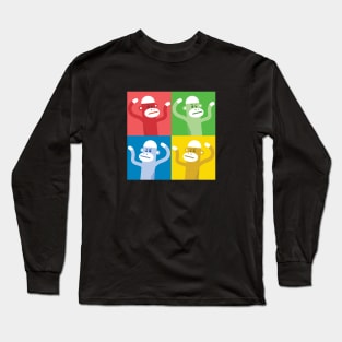 Sock monkey swarm color splash Long Sleeve T-Shirt